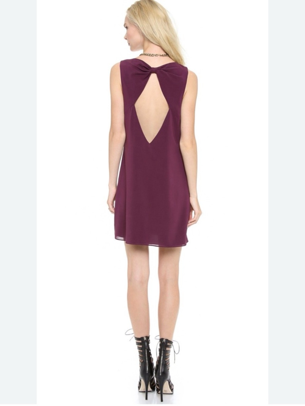 Alice and Olivia Trina Cutout Silk Cocktail Dress Small